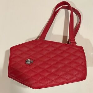 Lux De Ville Matte Red Coffin Handbag Rockabilly Skull Purse